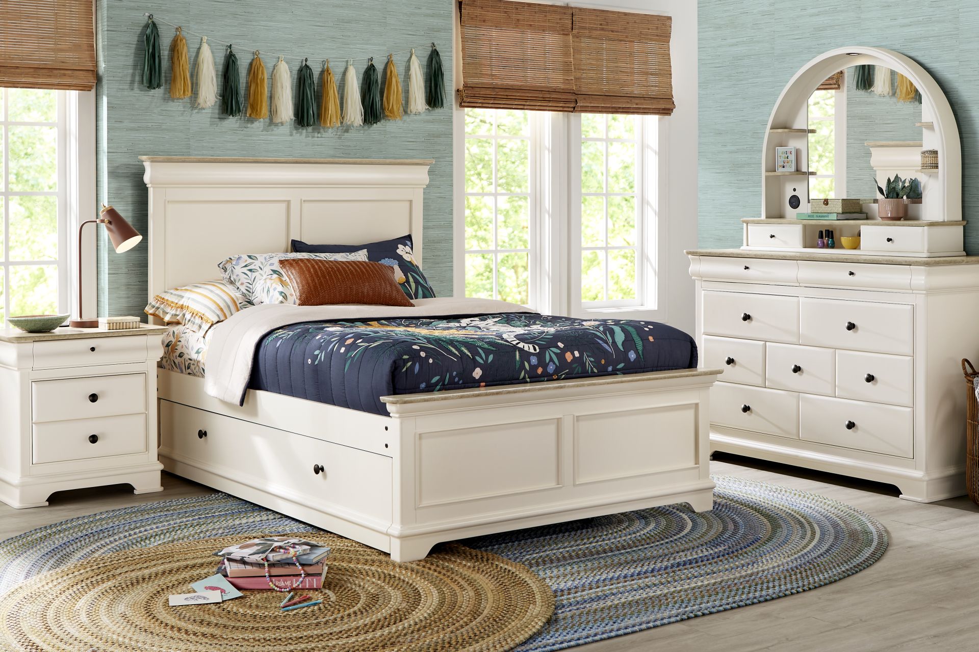 Kids Oberon Cream Full Panel Bedroom - Image 1