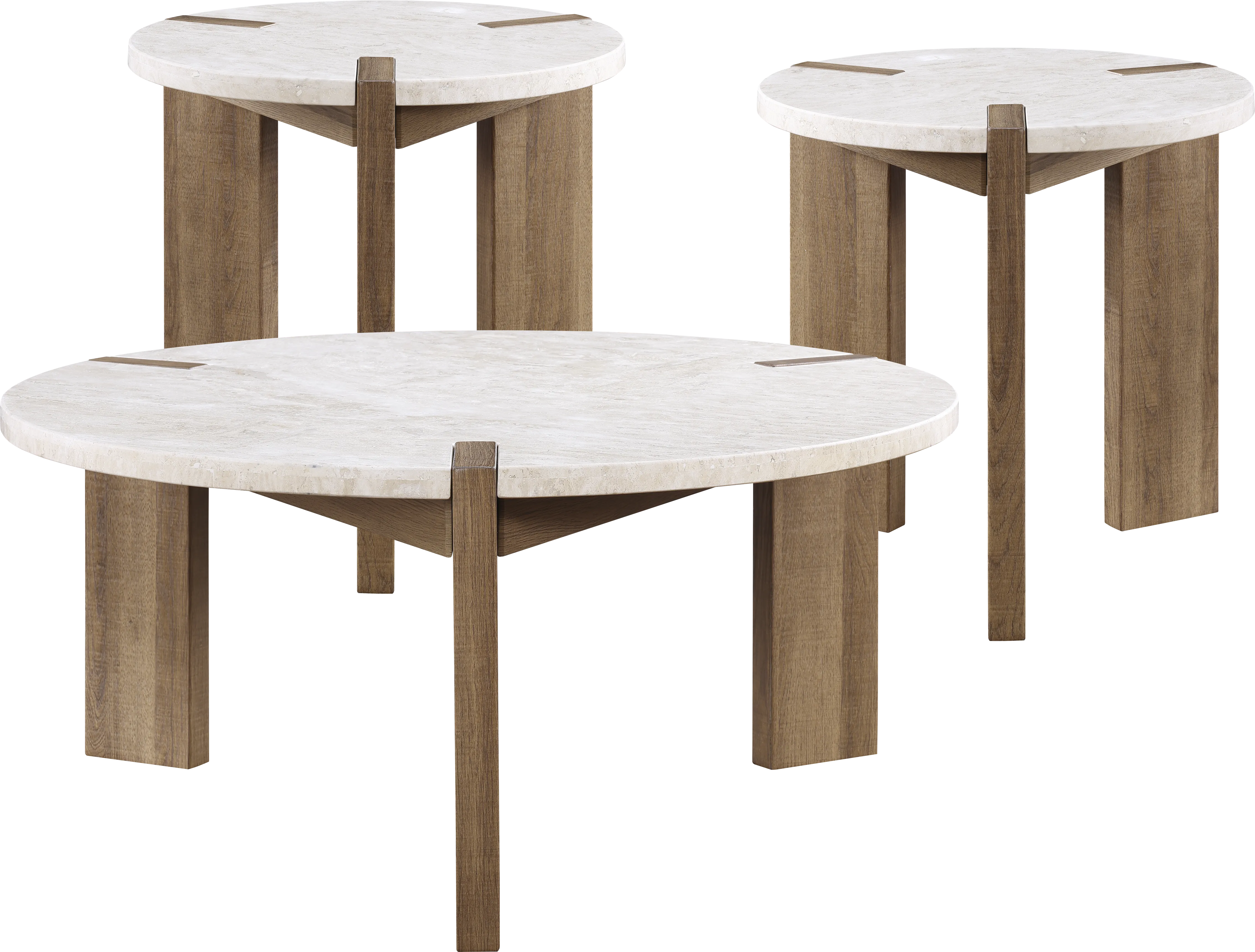 Hayworth Beige Leather 7 Pc Living Room - Image 9