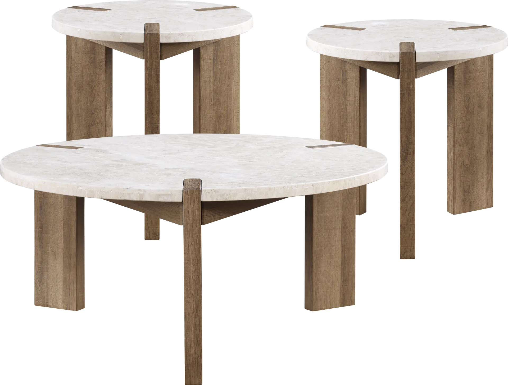 Mykonos Brown 3 Pc Table Set