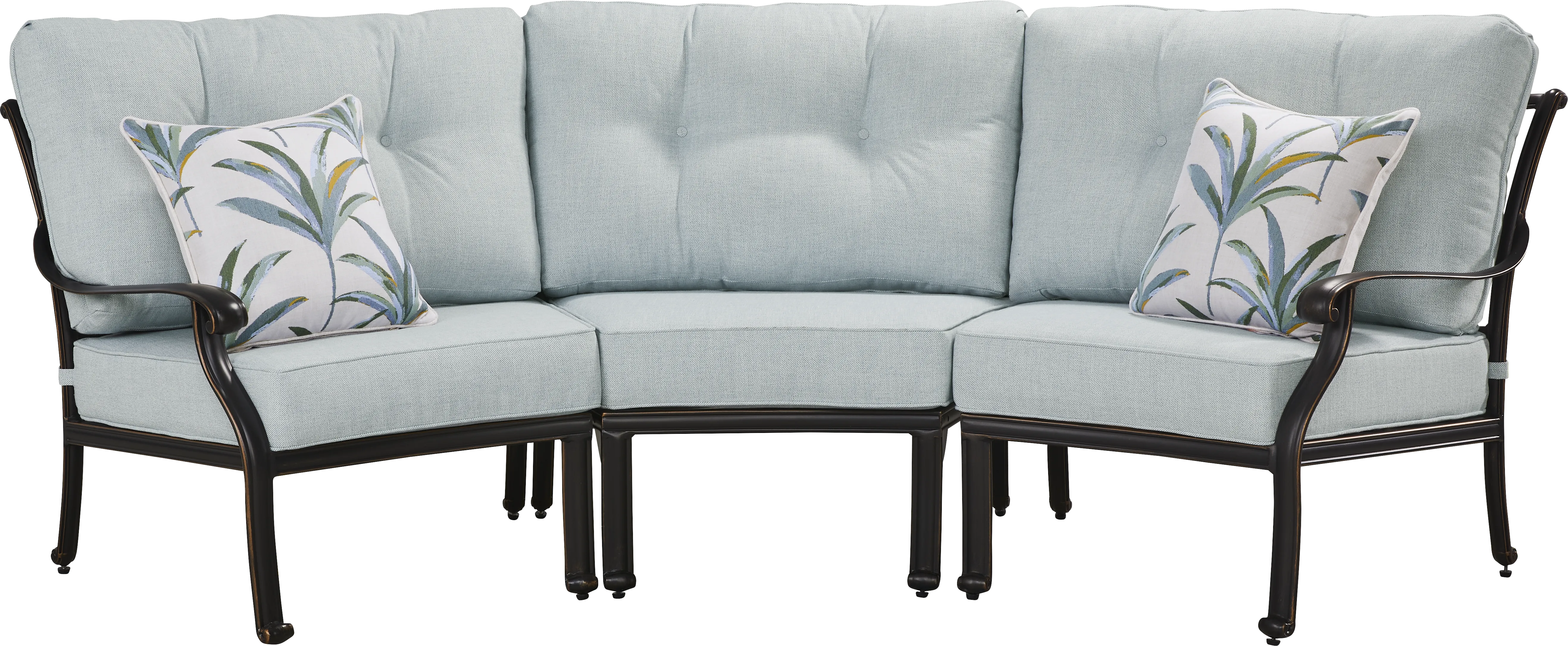 Carina Bronze 3 Pc Outdoor Sectional with Sky Cushions - Thumbnail - Image 1