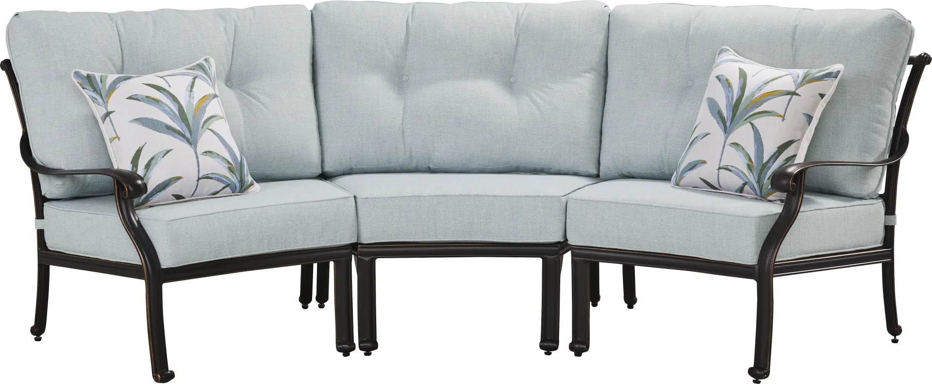 Carina Bronze 3 Pc Outdoor Sectional with Sky Cushions - Image 1