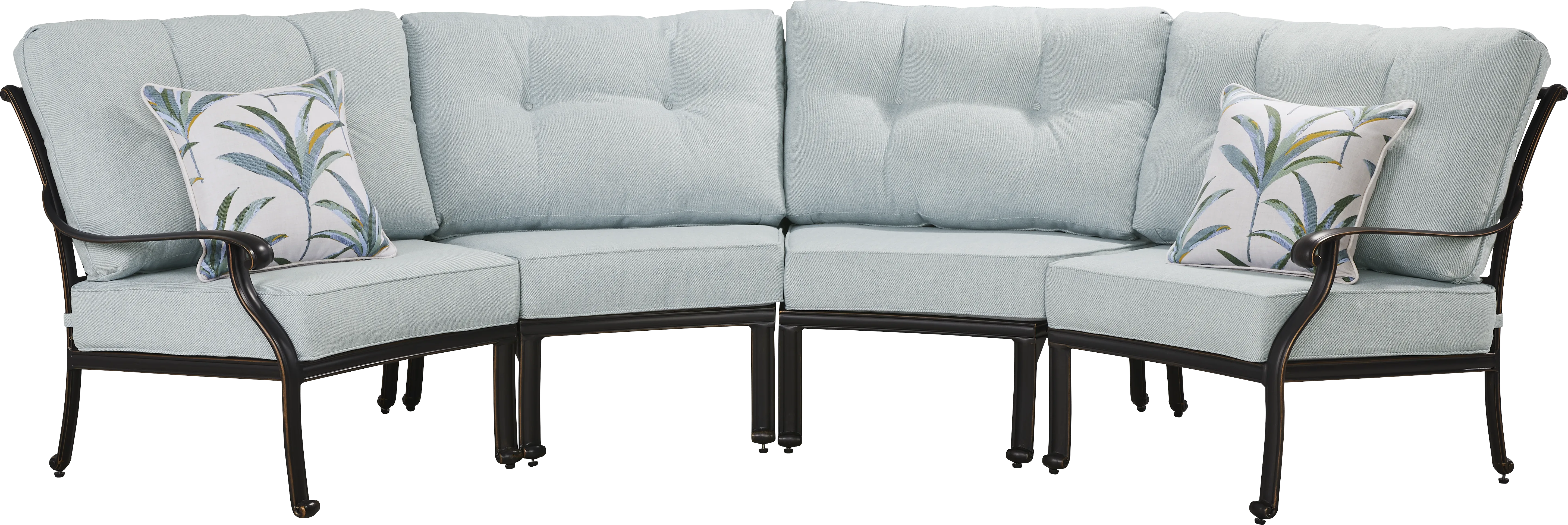 Carina Bronze 4 Pc Outdoor Sectional with Sky Cushions - Thumbnail - Image 1