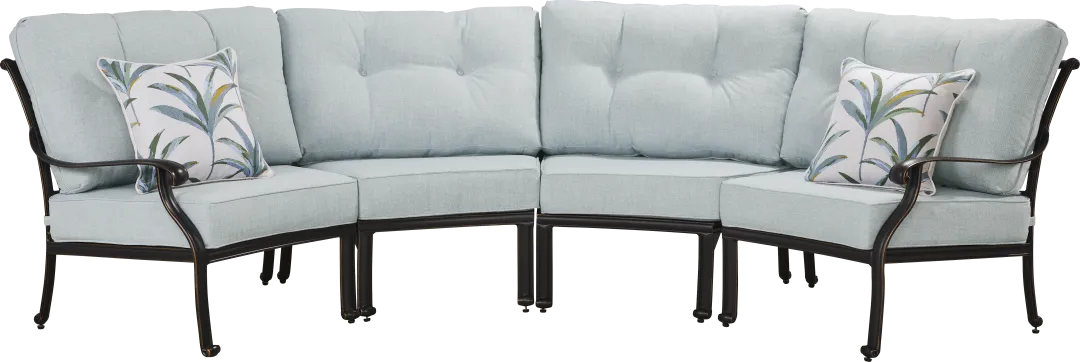 Carina Bronze 4 Pc Outdoor Sectional with Sky Cushions
