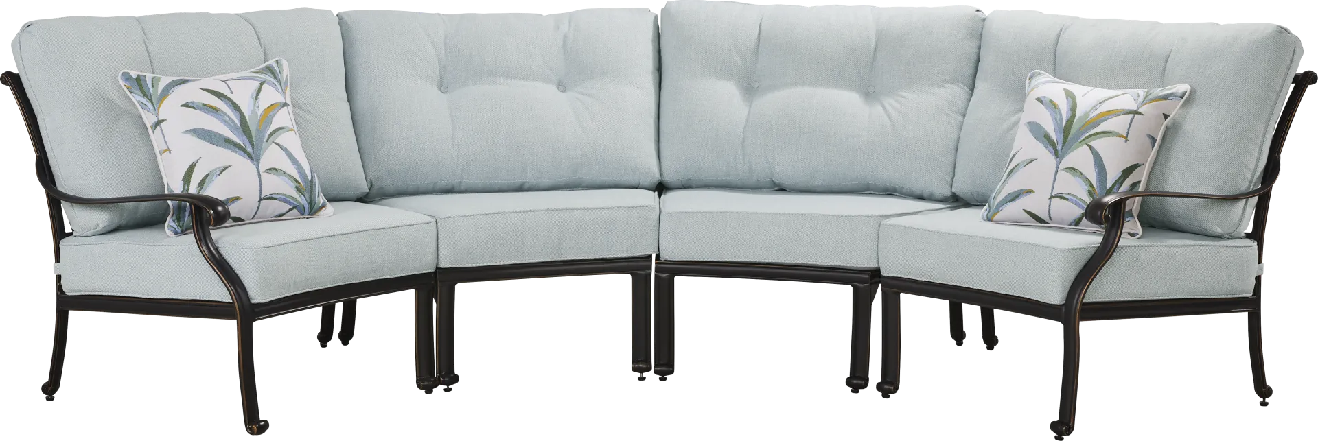 Carina Bronze 4 Pc Outdoor Sectional with Sky Cushions - Image 1