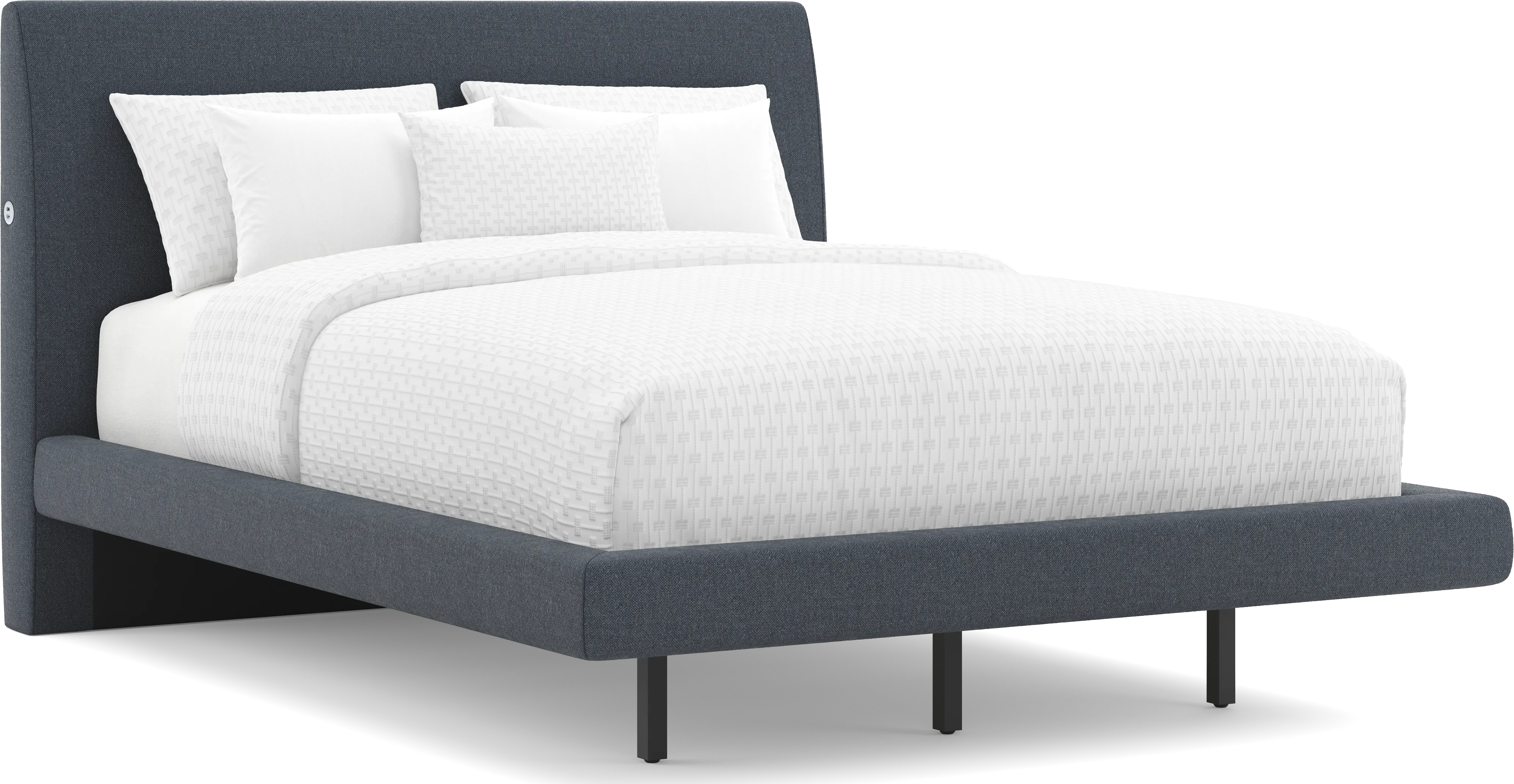 Aruba Blue 3 Pc Queen Upholstered Bed - Thumbnail - Image 1