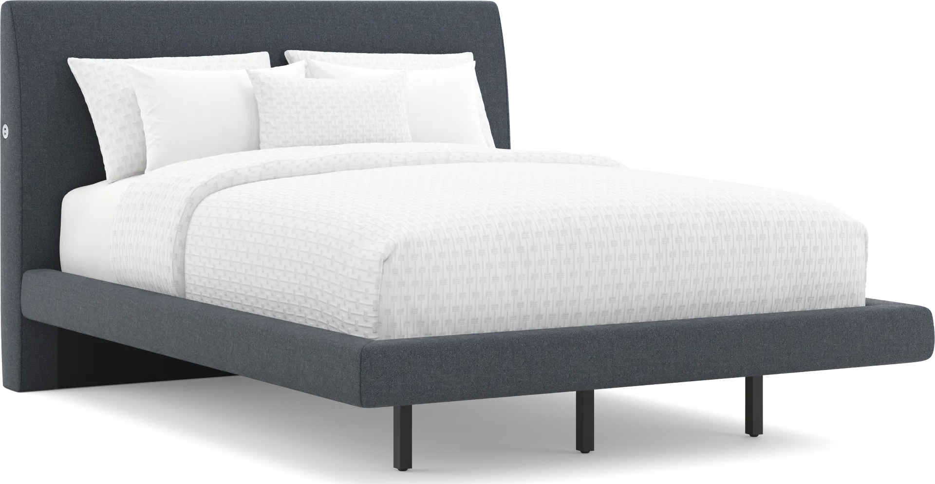 Aruba Blue 3 Pc King Upholstered Bed - Image 1