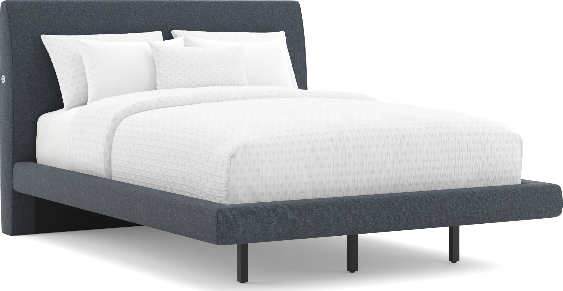 Aruba Blue 3 Pc King Upholstered Bed