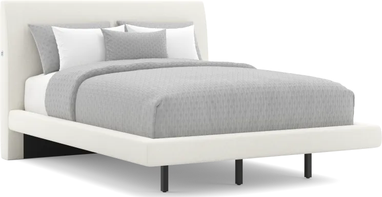 Aruba White 3 Pc King Upholstered Bed
