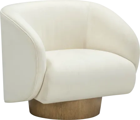 Cerqua Cream Swivel Accent Chair