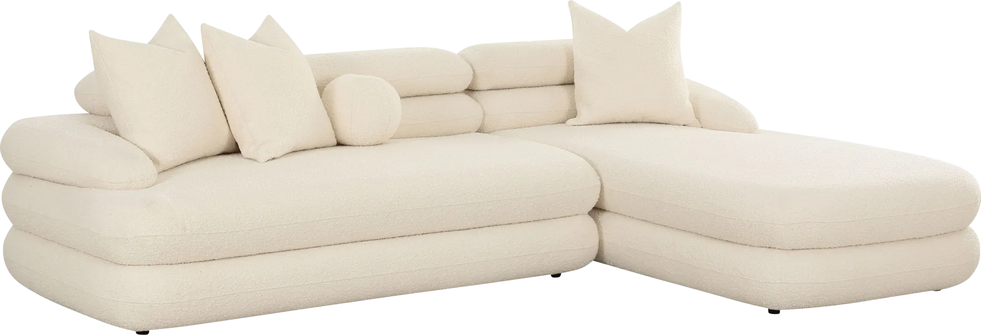 Briscoey Cream 2 Pc Right Arm Chaise Sectional - Image 1