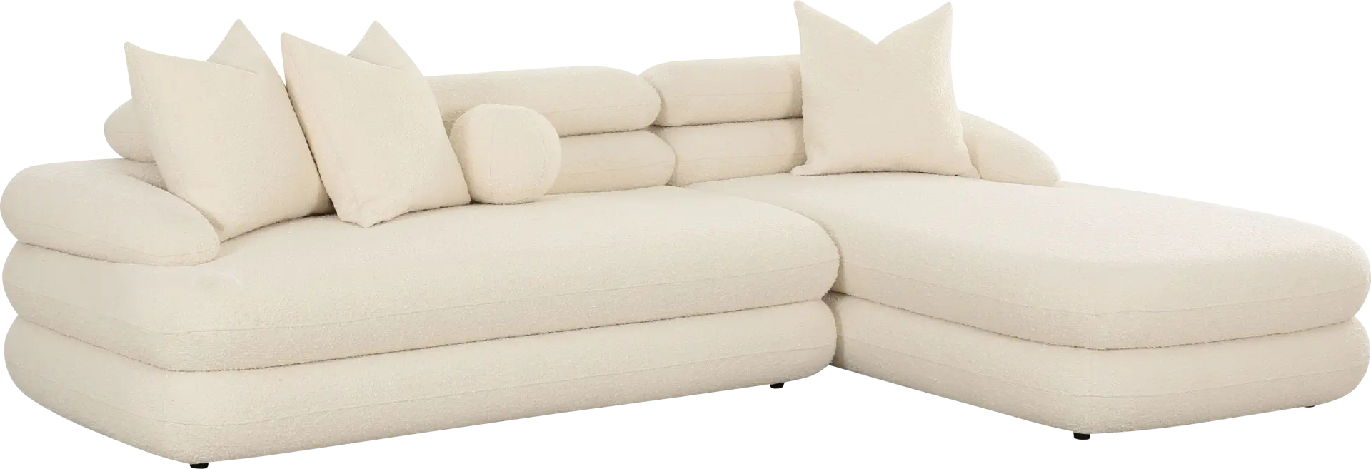 Briscoey Cream 2 Pc Right Arm Chaise Sectional
