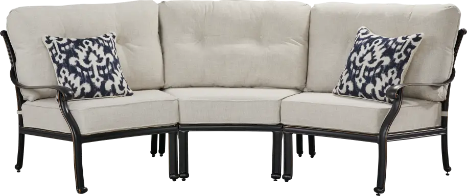 Carina Bronze 3 Pc Outdoor Sectional with Desert Cushions