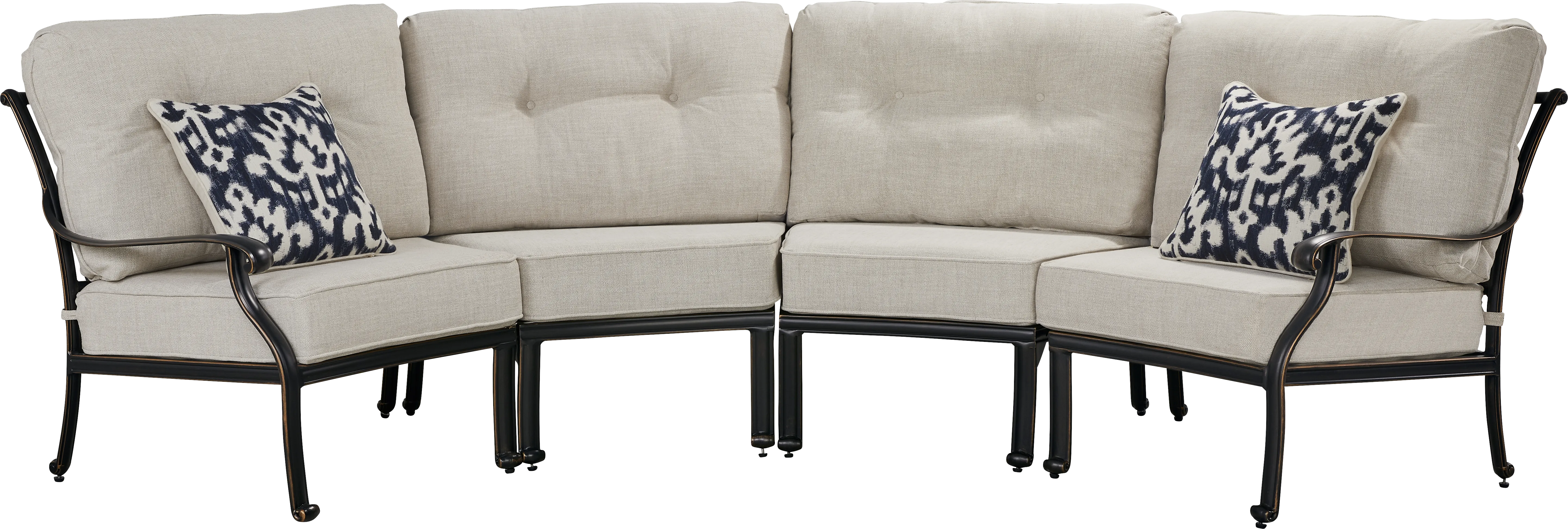Carina Bronze 4 Pc Outdoor Sectional with Desert Cushions - Thumbnail - Image 1