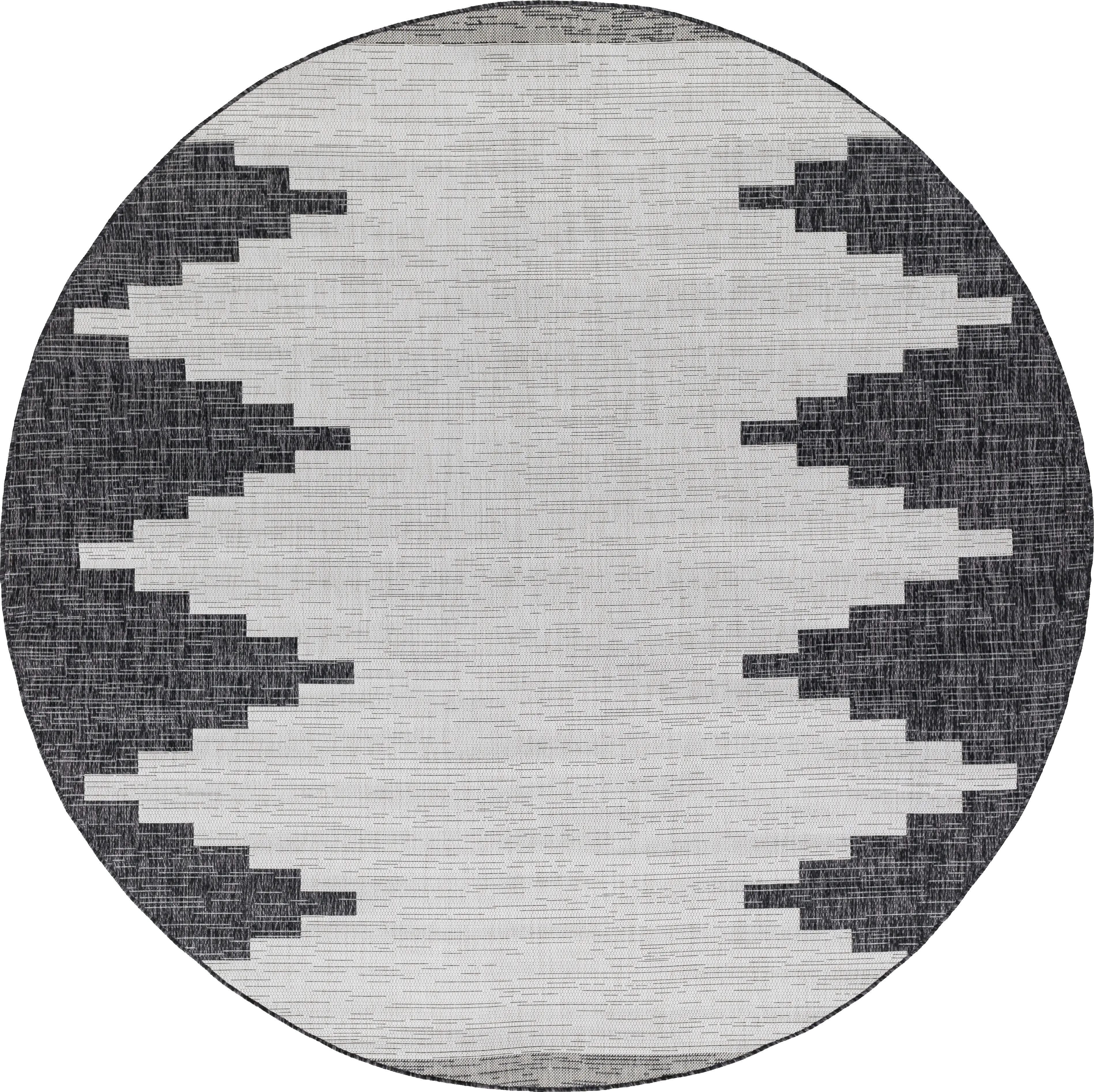 Yenna Black 7'10 Round Indoor/Outdoor Rug - Thumbnail - Image 1