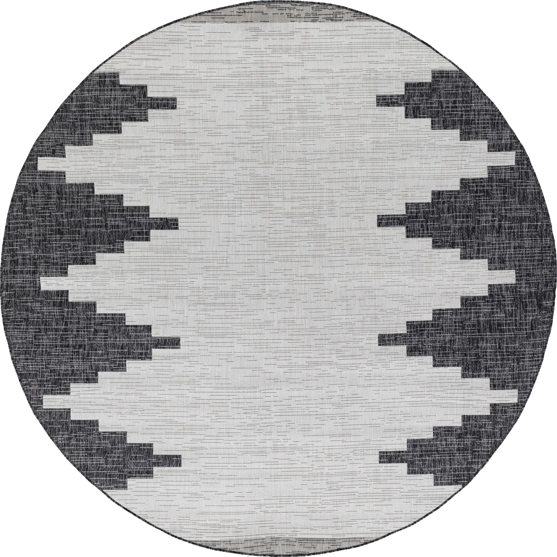 Yenna Black 7'10 Round Indoor/Outdoor Rug - Image 1