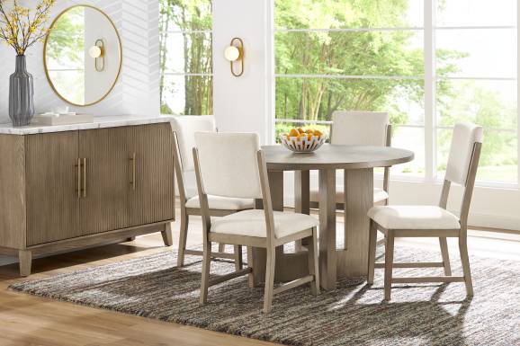 Rosolli Gray Round Dining Table