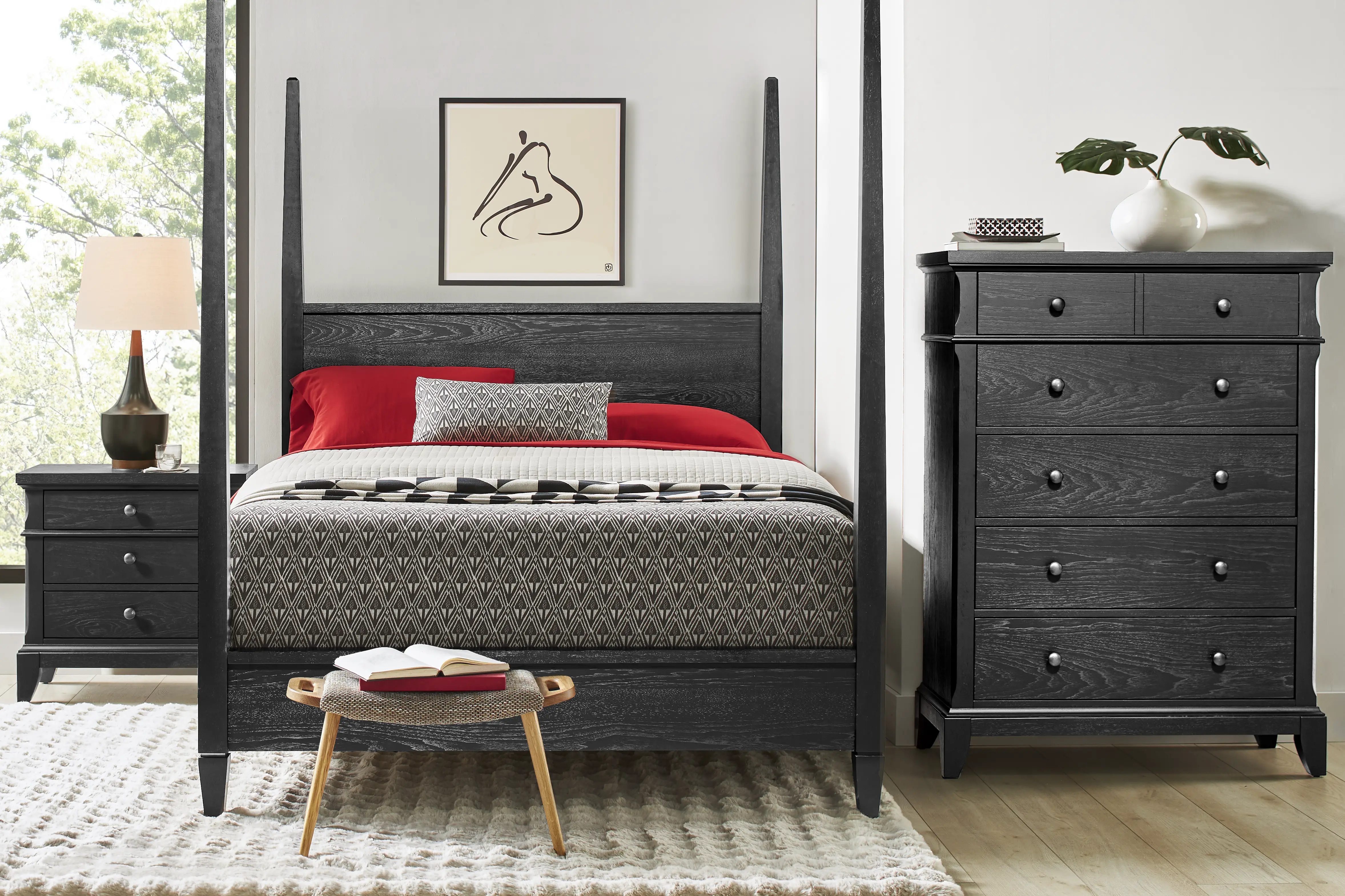 Springville Black 5 Pc Queen Poster Bedroom - Thumbnail - Image 1