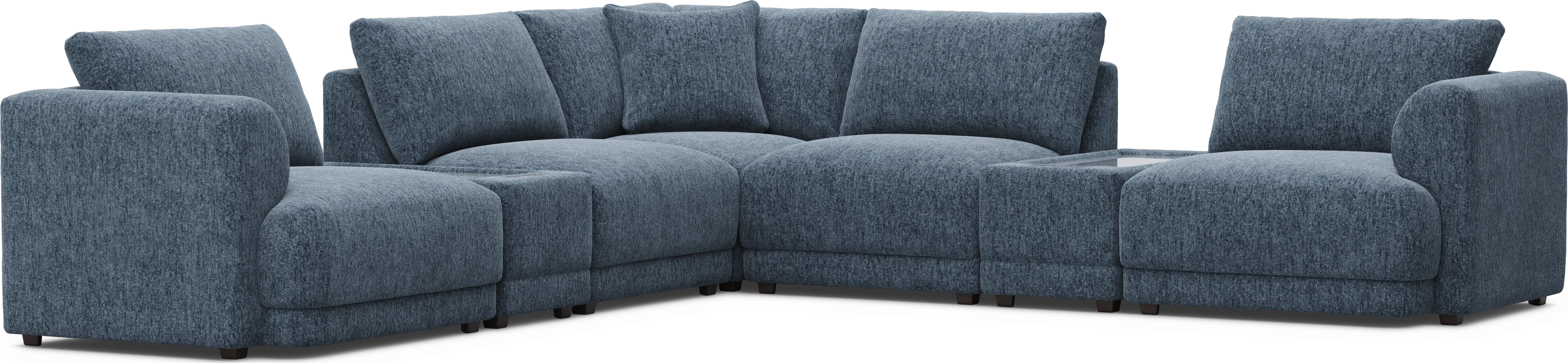 Navy 7 Pc ModularFour with Media Consoles - Thumbnail - Image 1