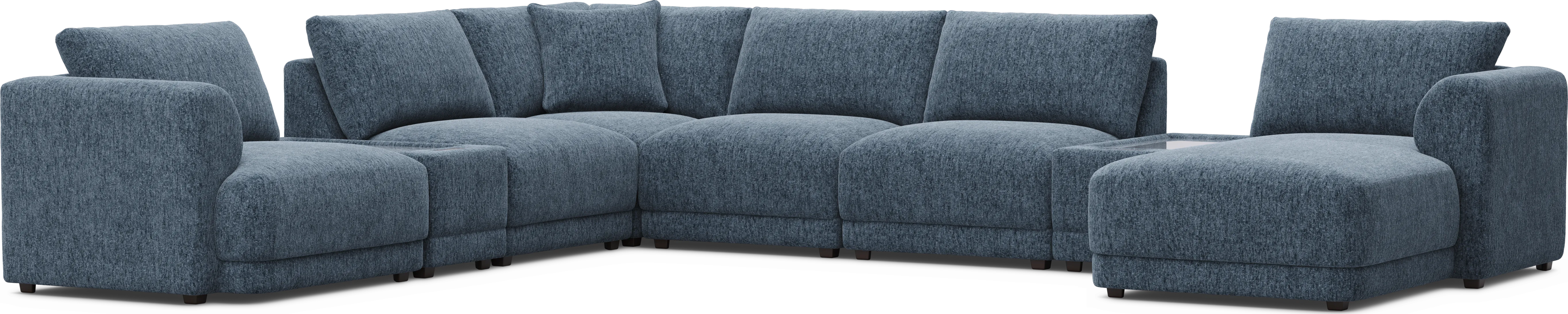 Navy 8 Pc ModularFour with Media Consoles - Thumbnail - Image 1