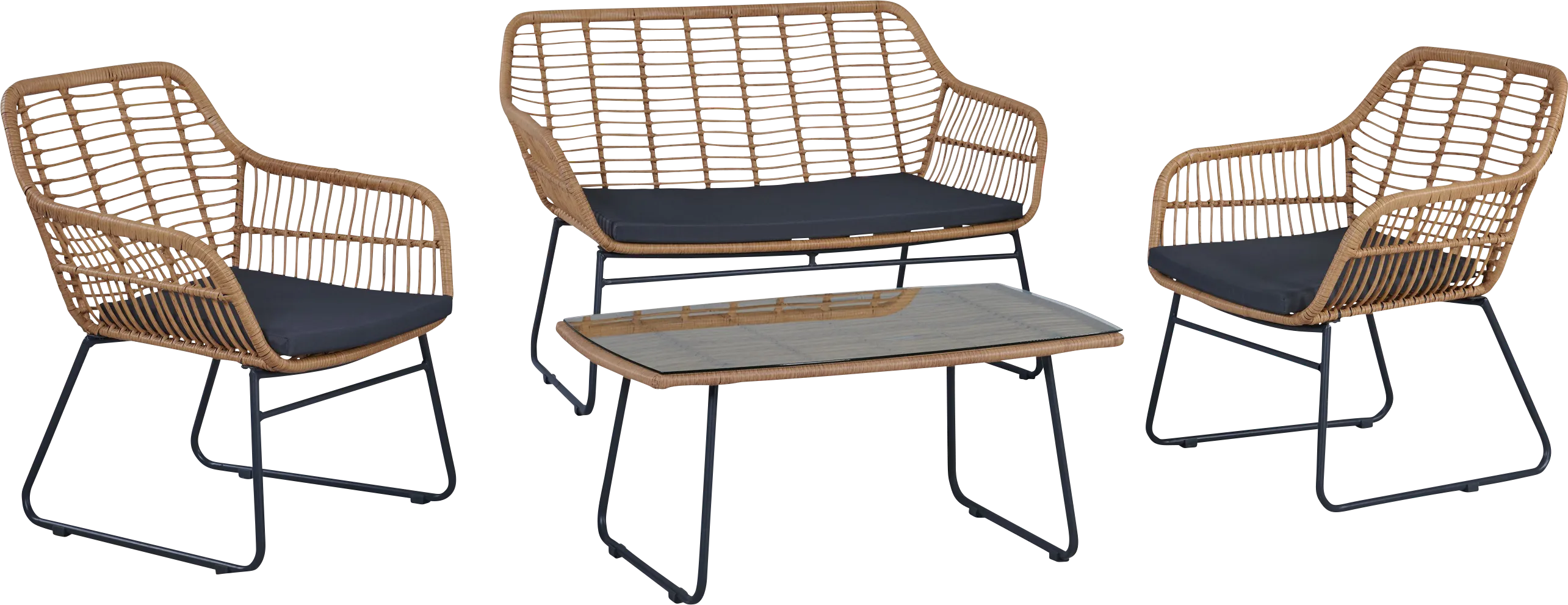 Outdoor Brahmay Gray 4 Pc Conversation Set - Thumbnail - Image 1