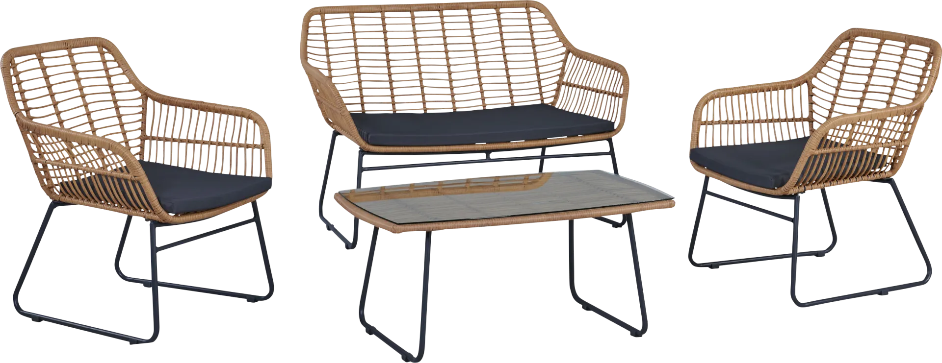 Outdoor Brahmay Gray 4 Pc Conversation Set