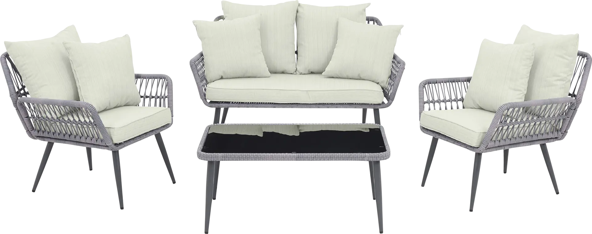 Outdoor Duffieldy Cream 4 Pc Conversation Set