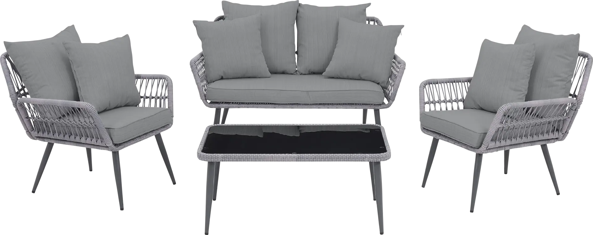 Outdoor Duffieldy Gray 4 Pc Conversation Set