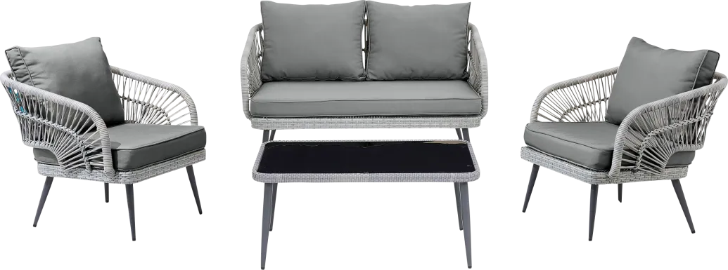 Outdoor Eashley Gray 4 Pc Conversation Set