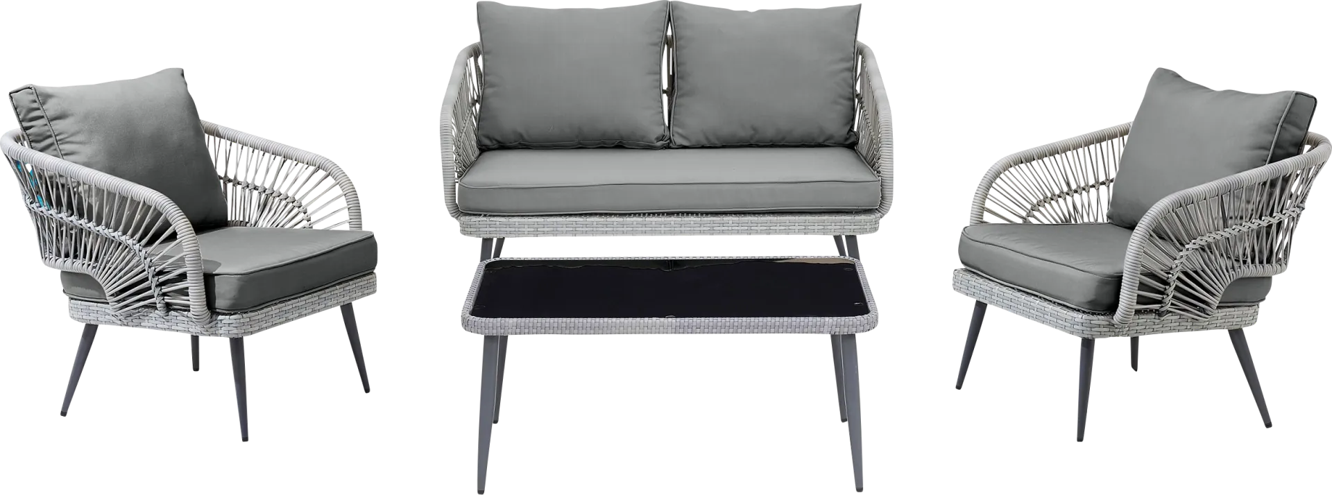 Outdoor Eashley Gray 4 Pc Conversation Set - Image 1