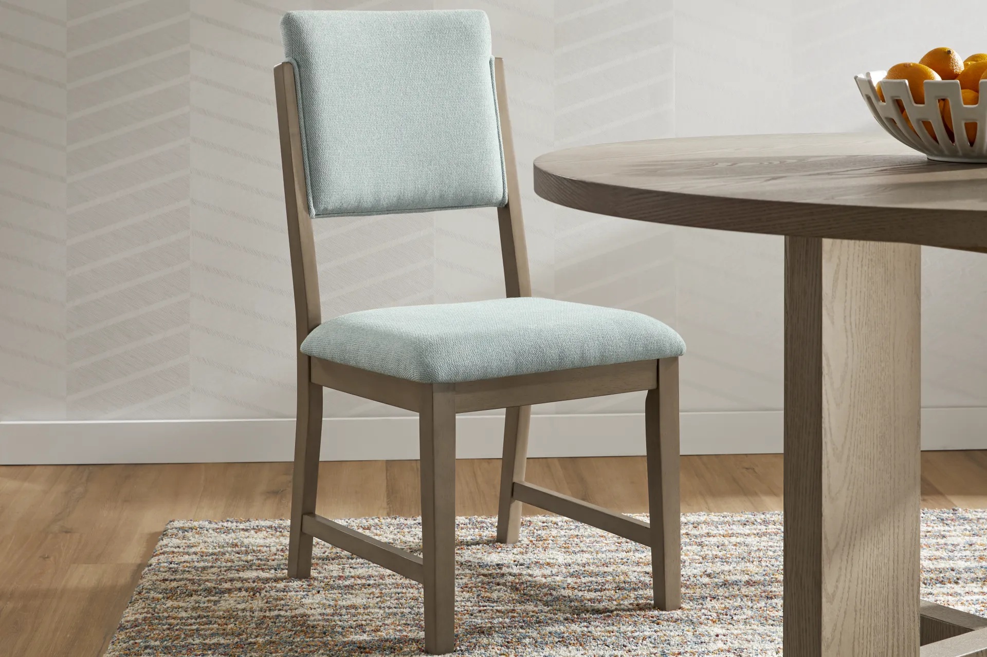 Rosolli Blue Side Chair with Gray Legs - Image 4