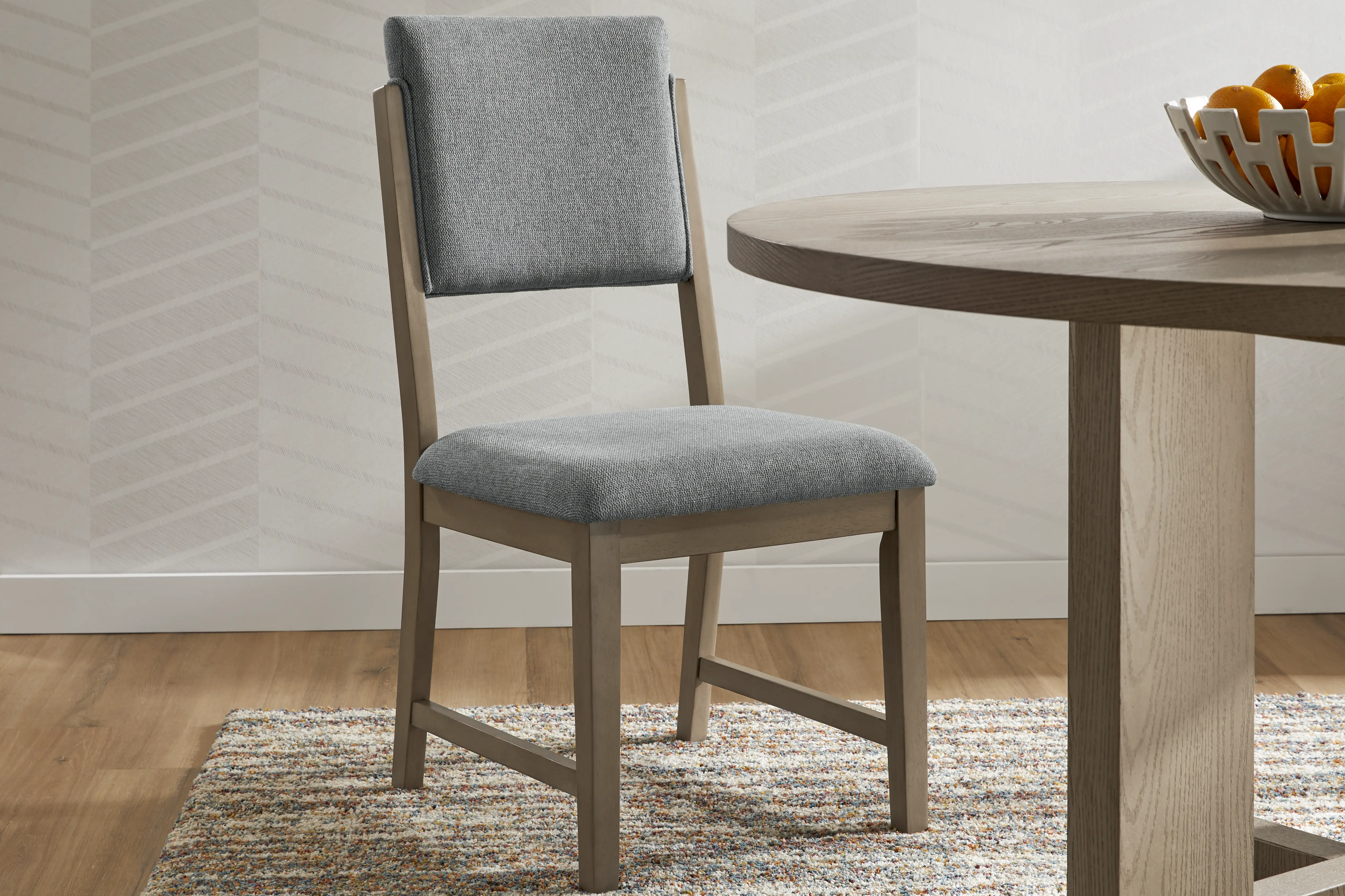 Rosolli Gray Side Chair with Gray Legs - Thumbnail - Image 4