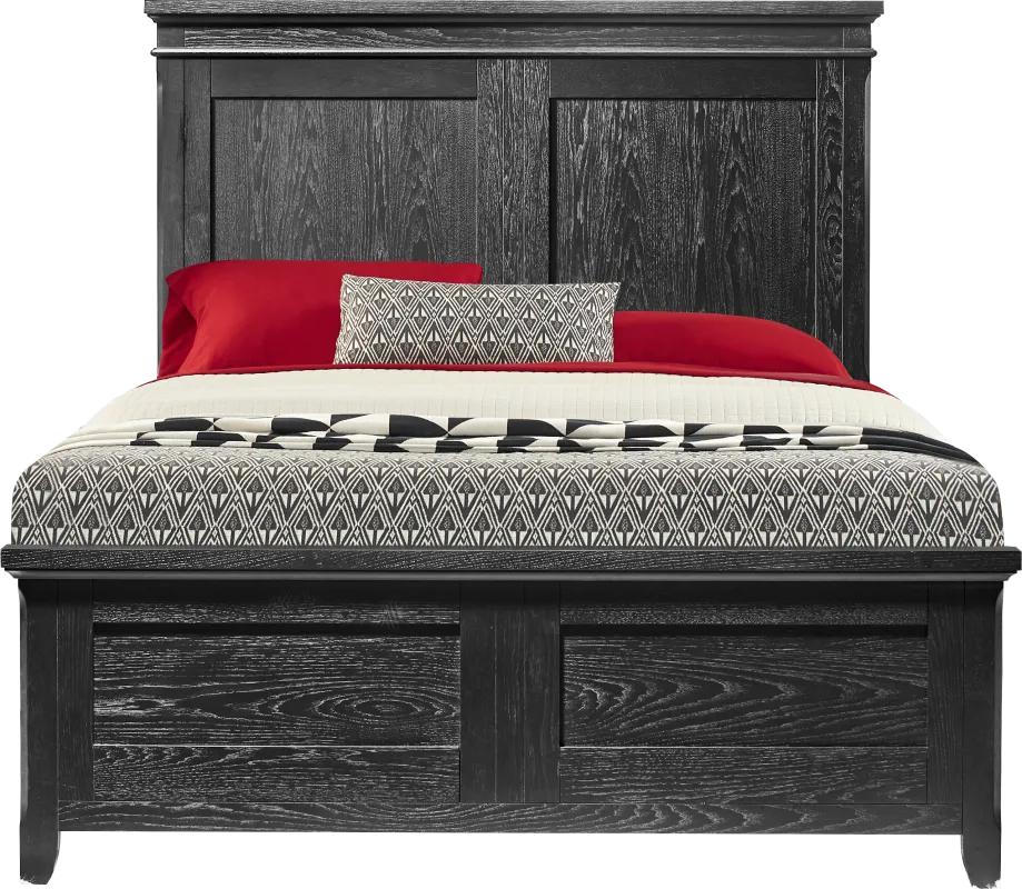 Springville Black 3 Pc Queen Panel Bed
