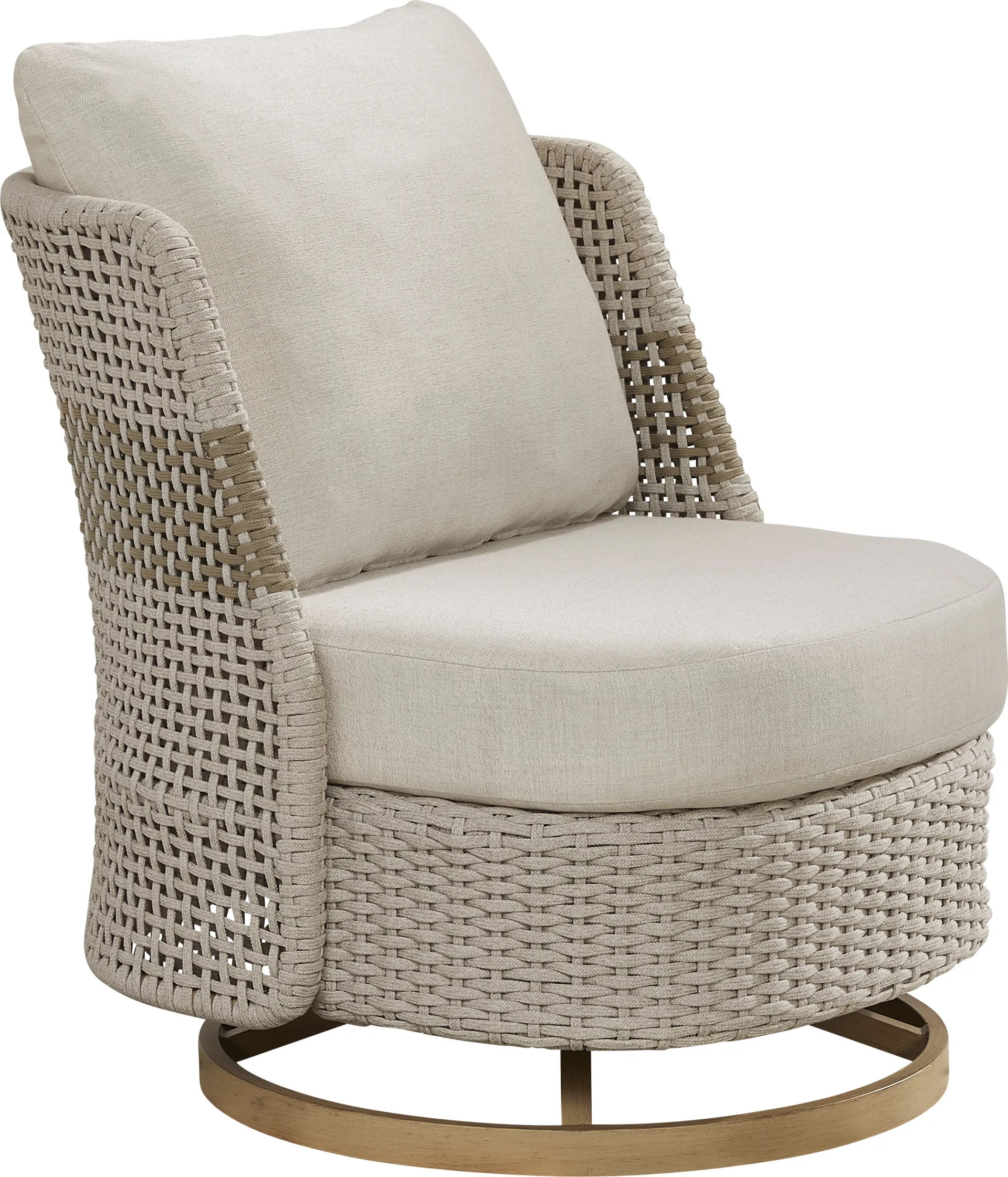 Costa Mesa Natural Outdoor Swivel Rocker Chair - Image 2