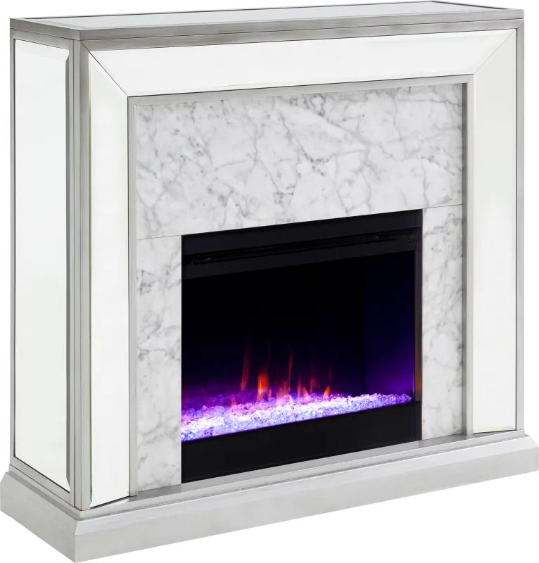 Tarryhollow I Gray 44 in. Console, With Color Changing Electric Fireplace