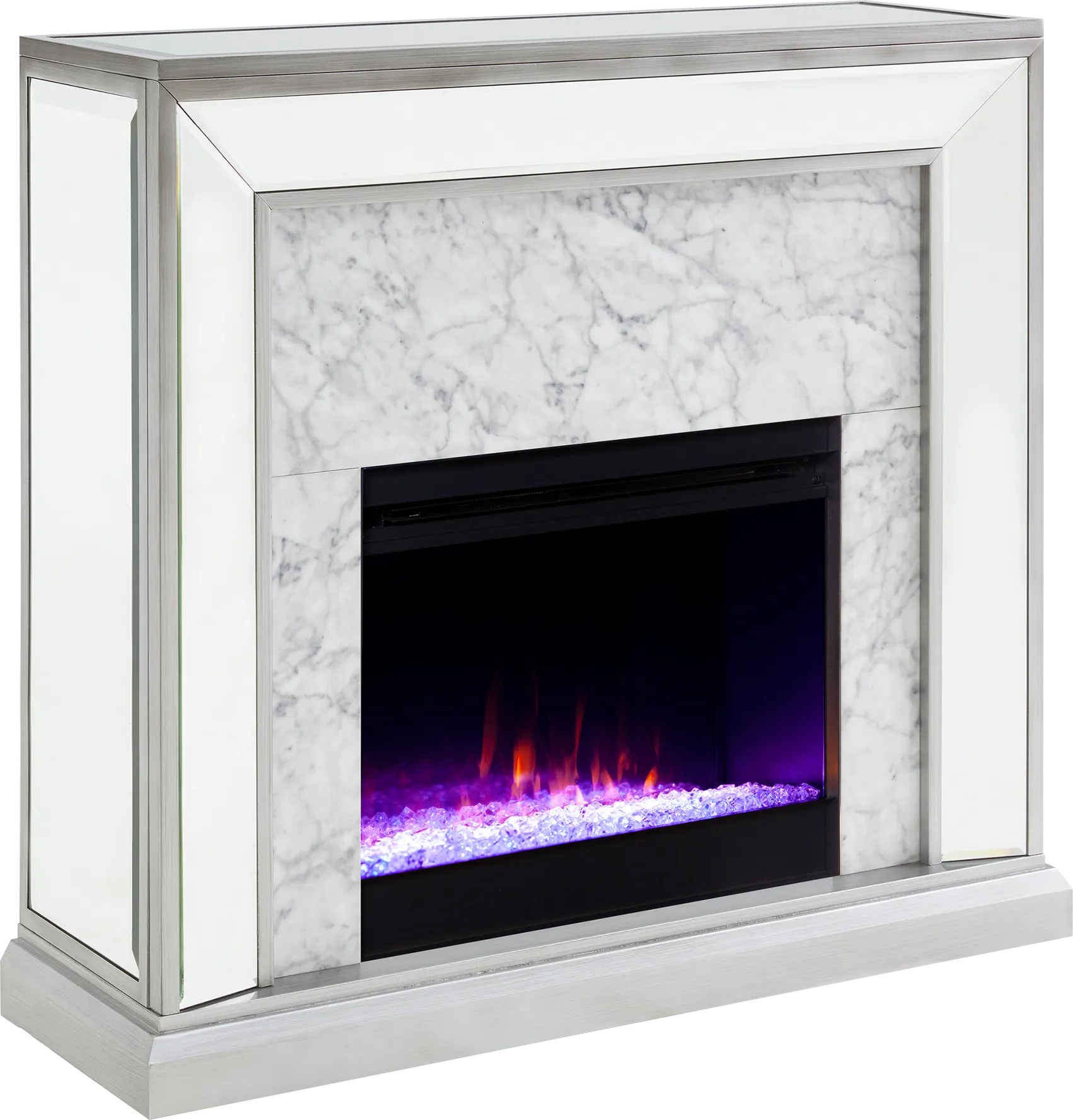 Tarryhollow I Gray 44 in. Console, With Color Changing Electric Fireplace - Image 1