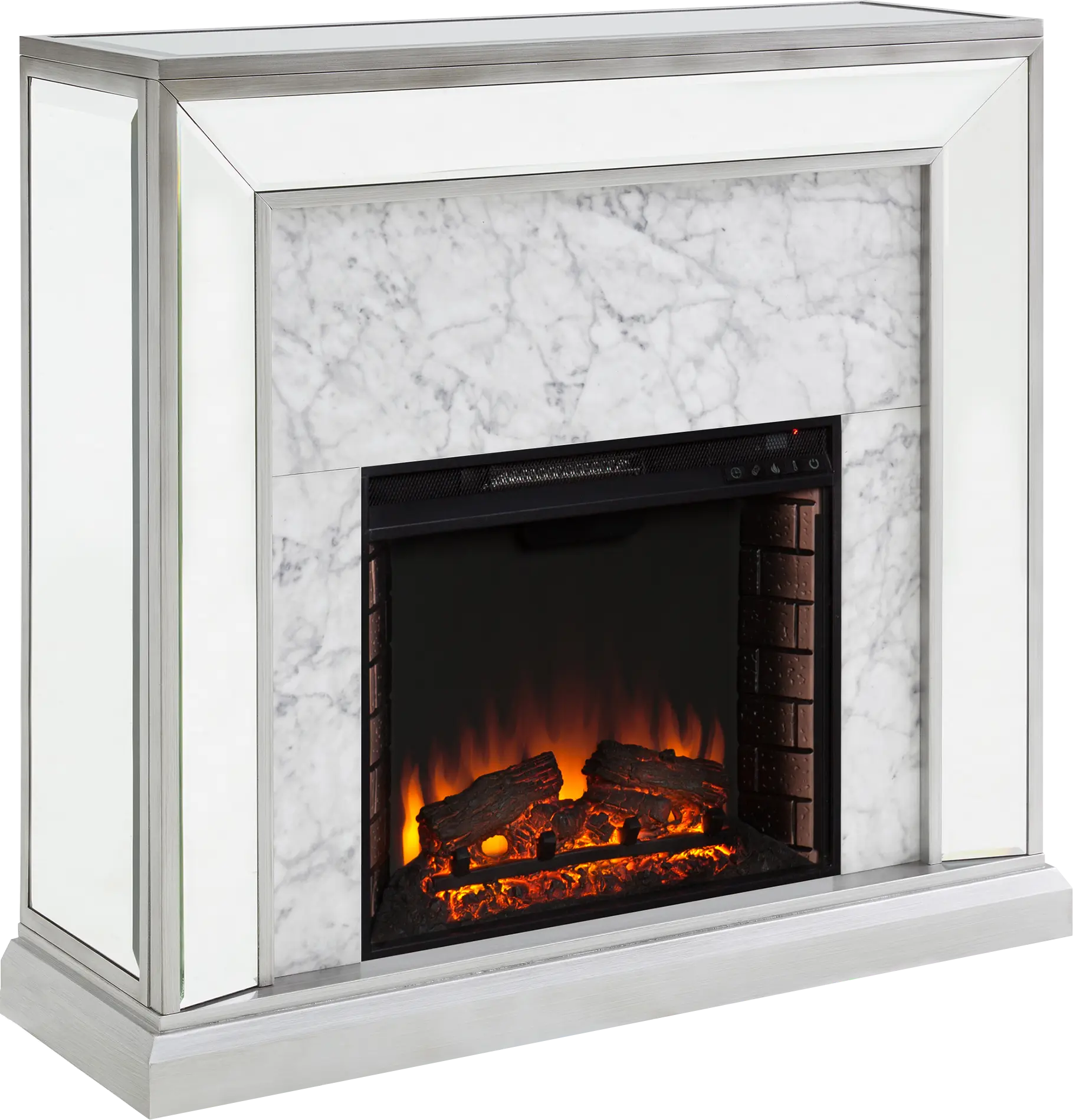 Tarryhollow II Gray 44 in. Console With Electric Log Fireplace