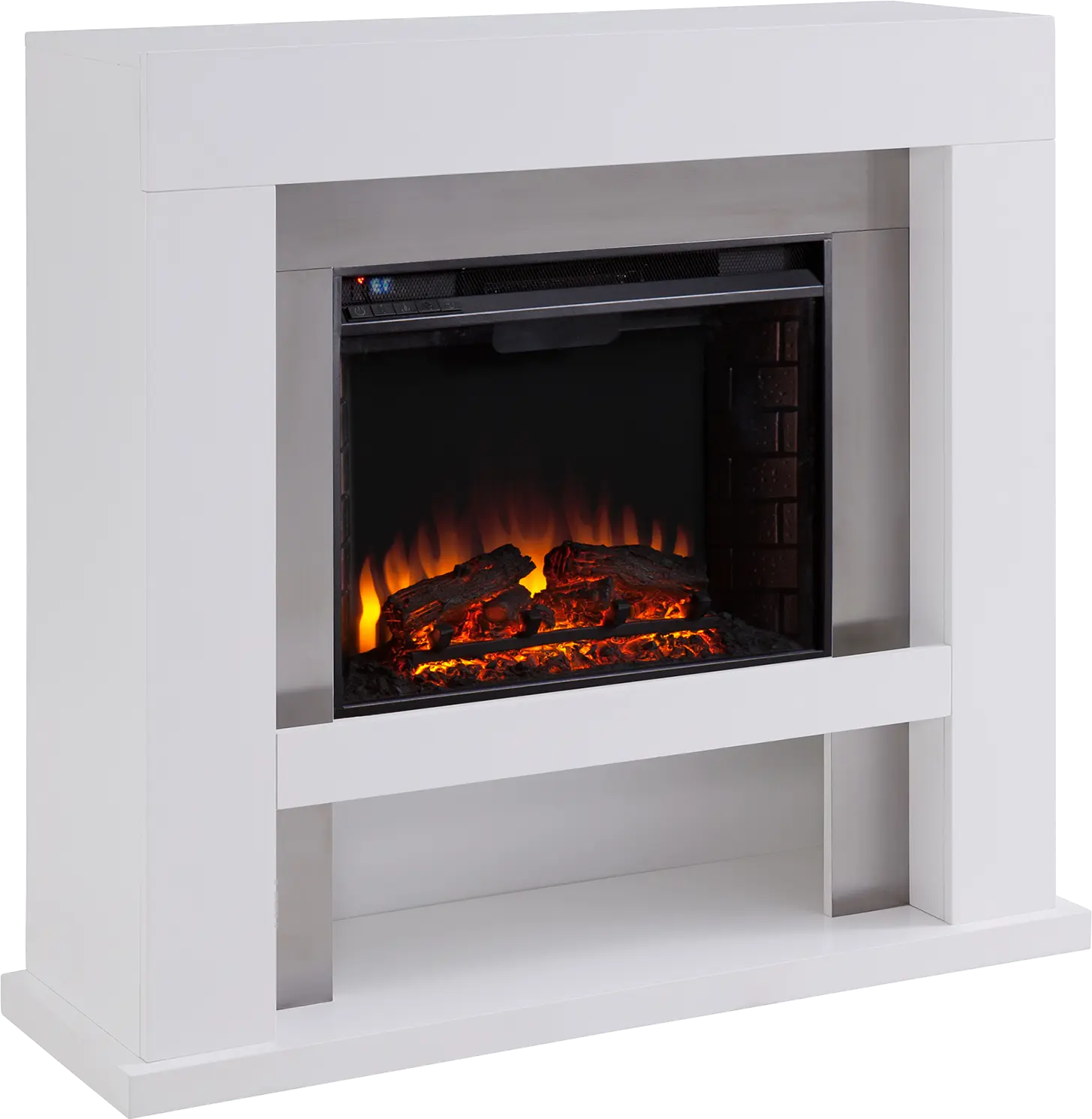 Linkmeadow II White 44 in. Console With Electric Log Fireplace