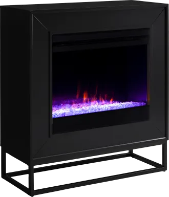 Frescan I Black 33 in. Console With Color Changing Electric Fireplace