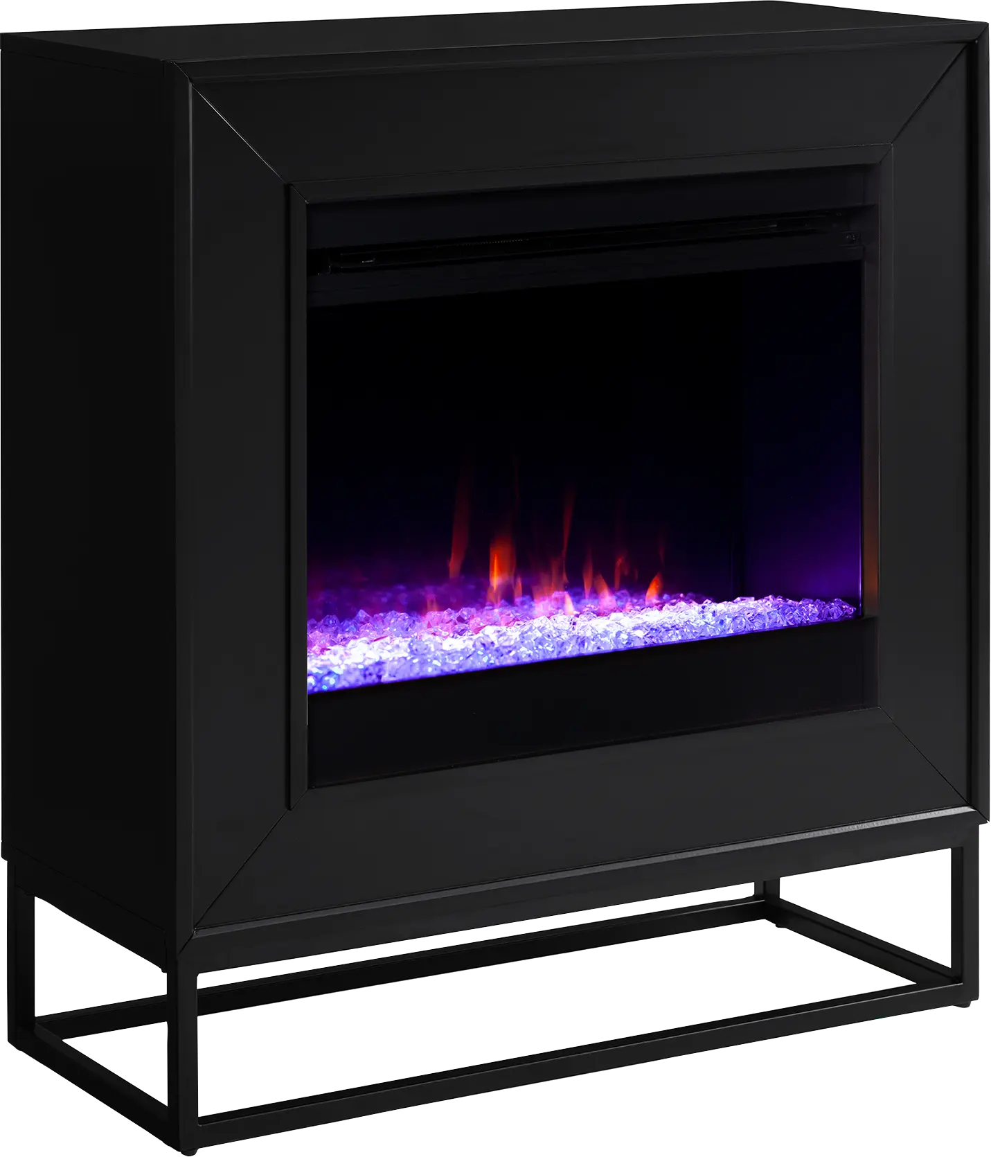 Frescan I Black 33 in. Console With Color Changing Electric Fireplace