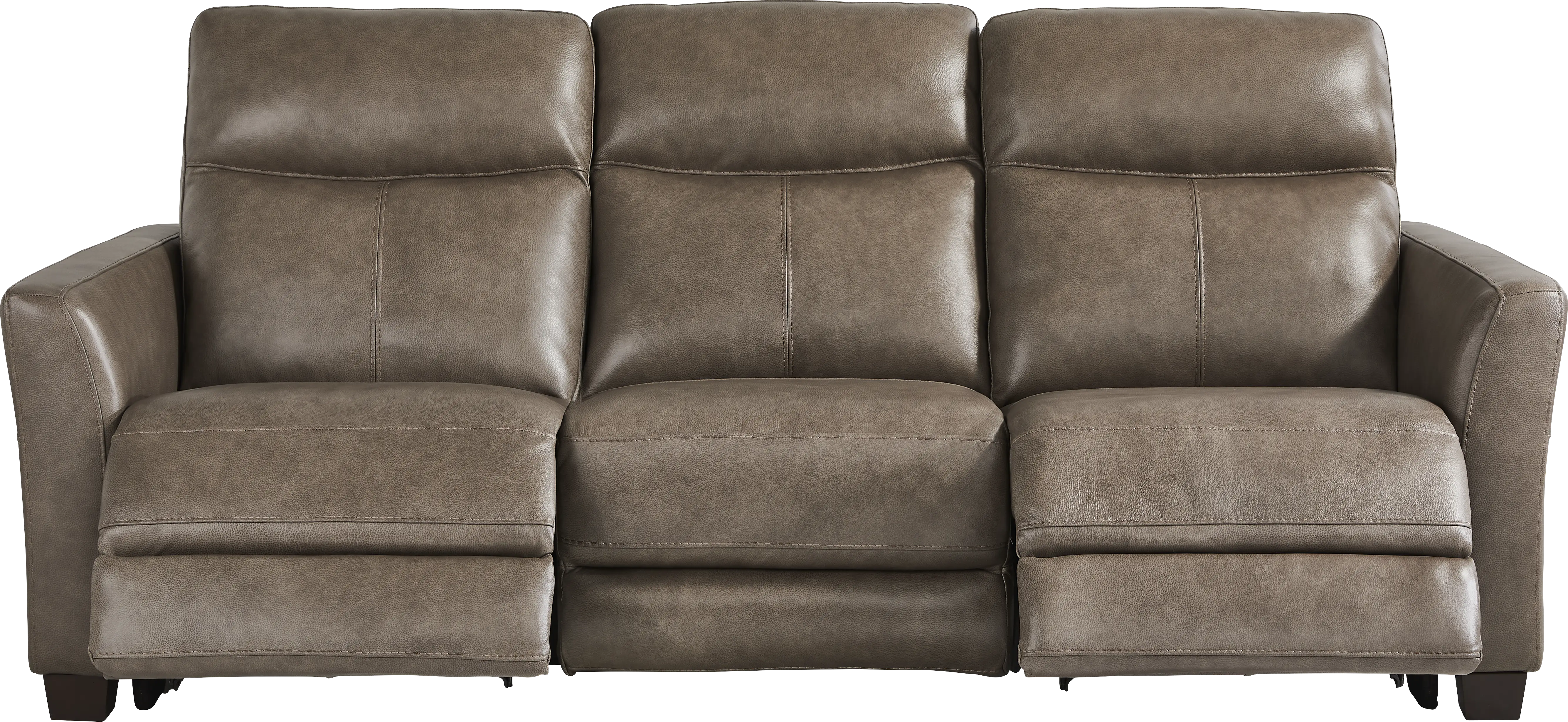 Maestro Mushroom Leather 5 Pc Living Room with Dual Power Reclining Sofa - Thumbnail - Image 2