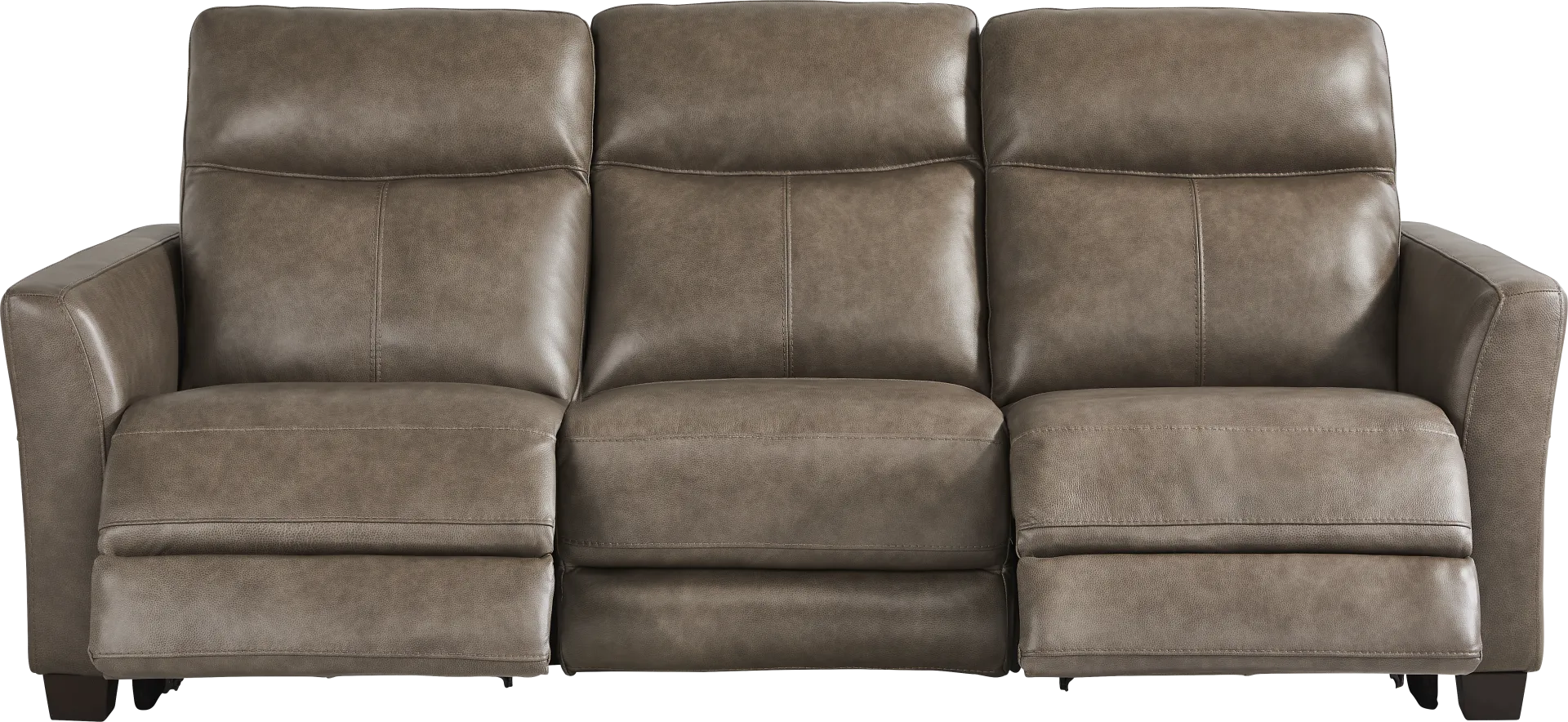 Maestro Mushroom Leather 5 Pc Living Room with Dual Power Reclining Sofa - Image 2