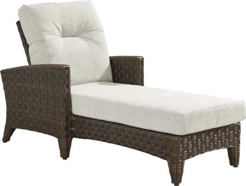 Mantra Brown Outdoor Chaise with Ash Cushions