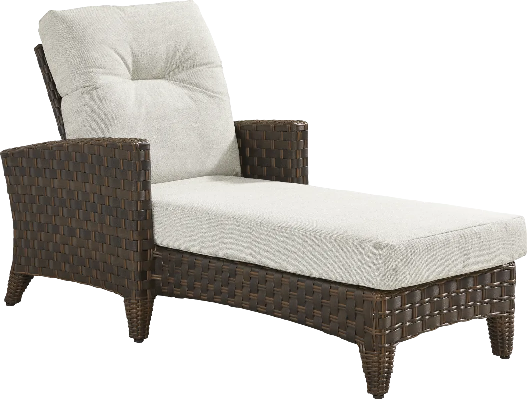Mantra Brown Outdoor Chaise with Ash Cushions