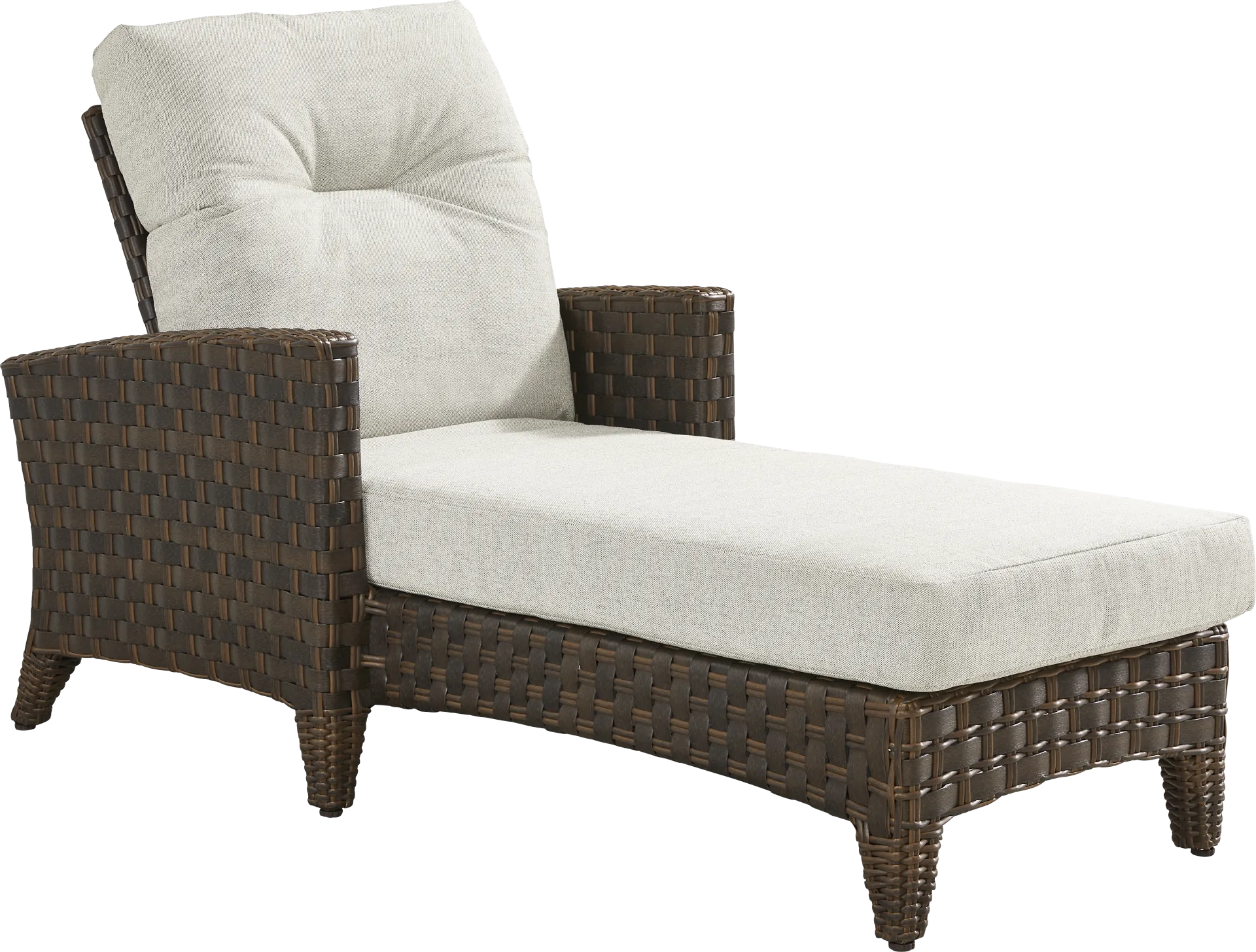 Mantra Brown Outdoor Chaise with Ash Cushions - Image 1