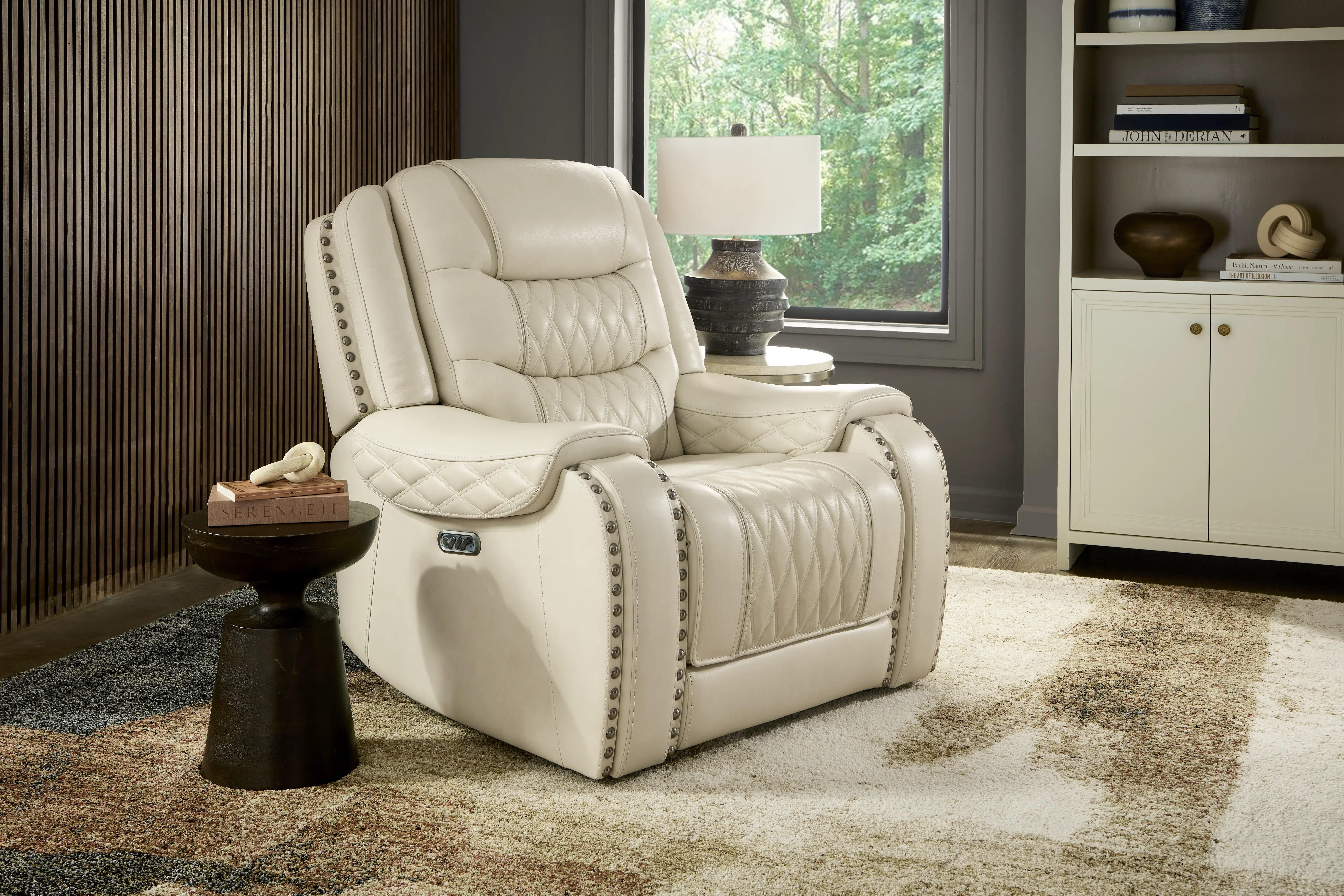 Marquee Cream Leather 8 Pc Triple Power Reclining Living Room - Thumbnail - Image 15
