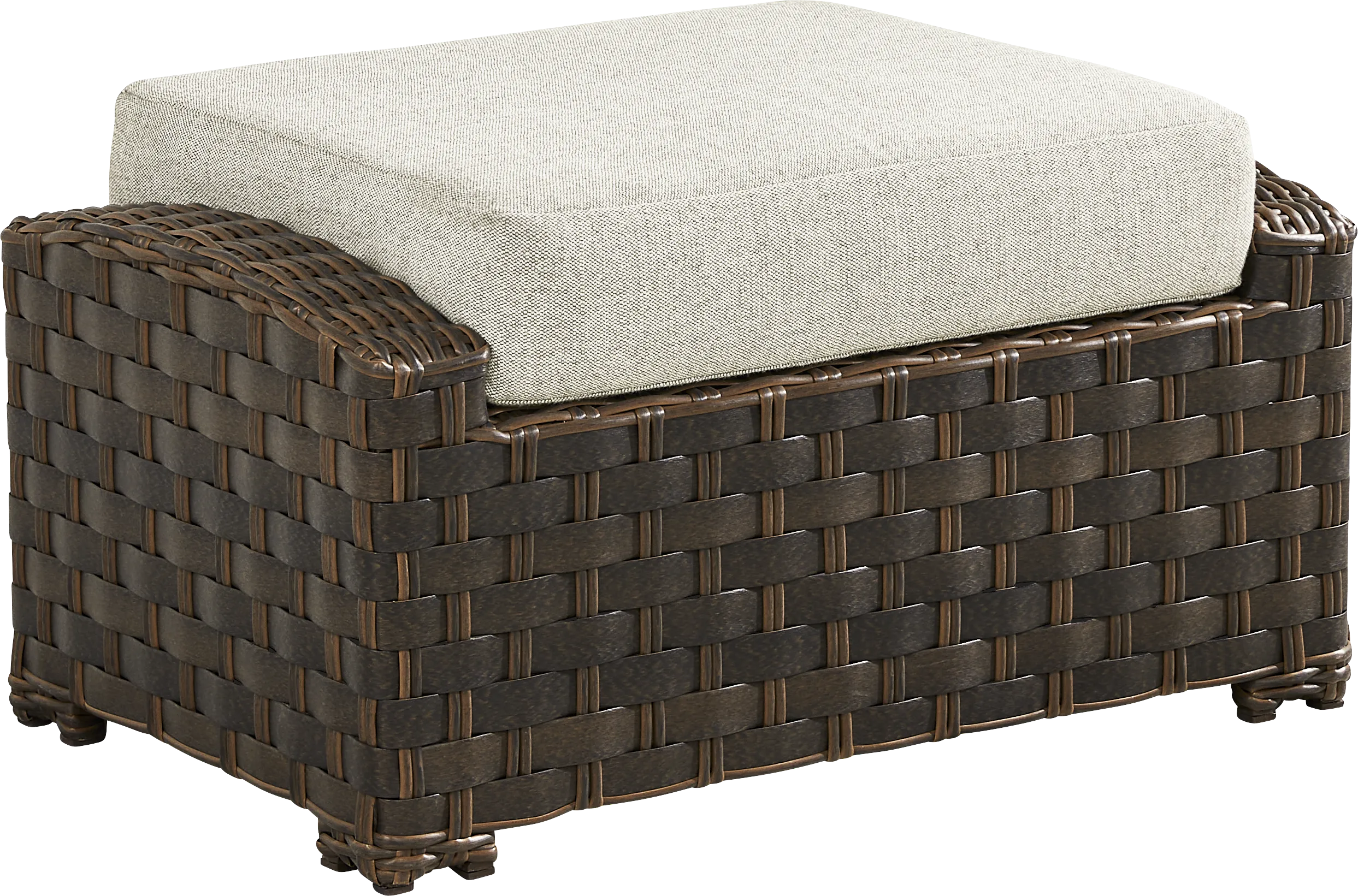 Mantra Brown Outdoor Ottoman with Ash Cushion - Thumbnail - Image 1