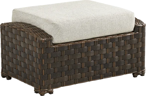 Mantra Brown Outdoor Ottoman with Ash Cushion