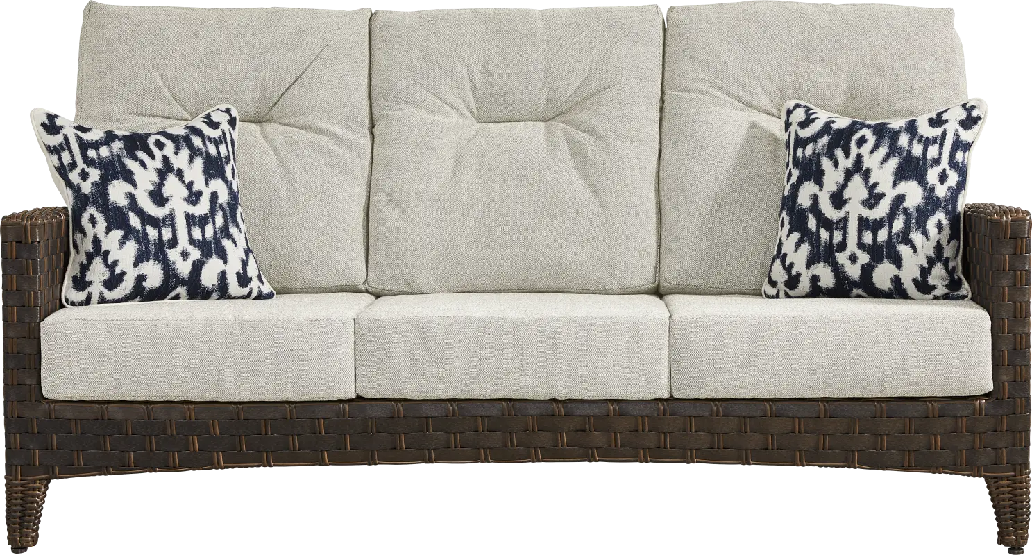 Mantra Brown Outdoor Sofa with Ash Cushions