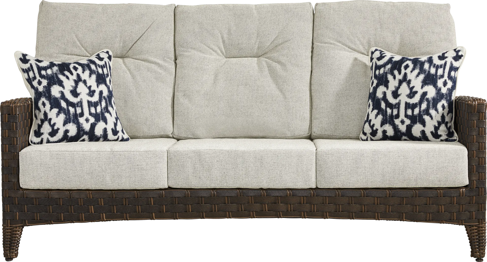 Mantra Brown Outdoor Sofa with Ash Cushions - Image 1