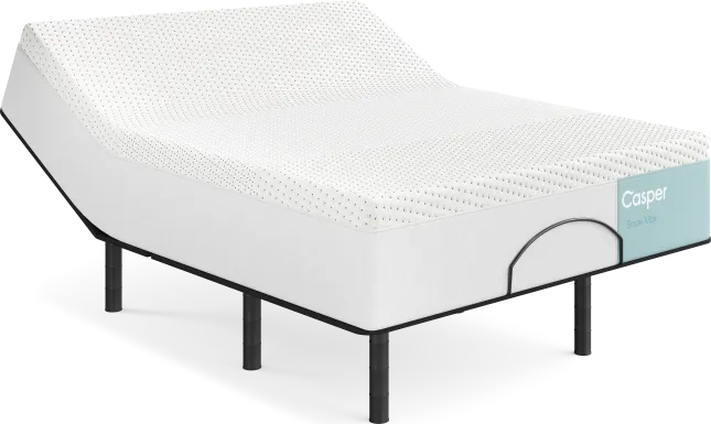 Casper Snow Max Queen Mattress with Head Up Only Base